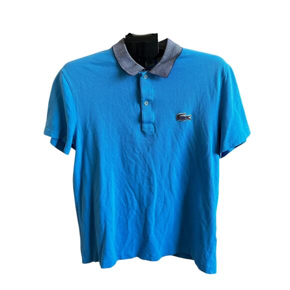 Lacoste Blue Logo Collared Polo Shirt Men's Size Large | 73-37 - Picture 1 of 7